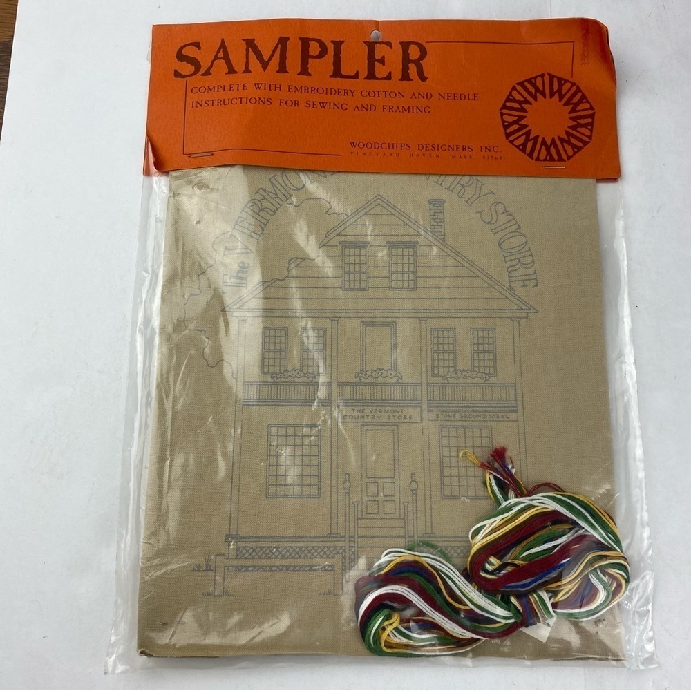 Woodchips Designers Sampler Vermont Country Store Embroidery Cross Stitch Kit